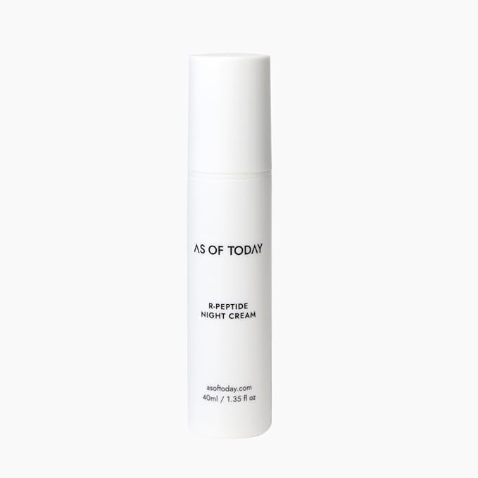 AS OF TODAY R Peptide Night Cream - Intensive Overnight Cream for Soothing, Comforting, Deep Hydration, Anti-Aging, Wrinkle Reduction with 1% Pure Peptide & 2% Niacinamide, Clean Beauty 1.35 fl oz.