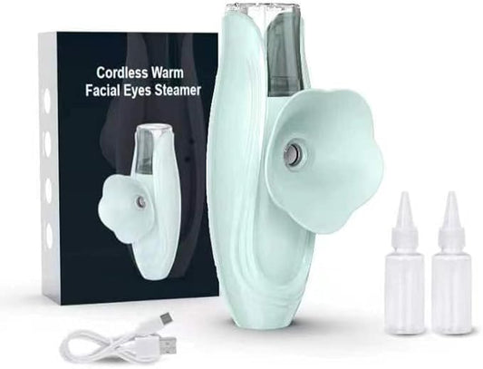 Facial Steamer and Eyes spa 2in 1. Mini Portable Professional hot Facial Steamer for Facial Deep Cleaning，The LADY RIGHT Handheld Ionic face steam, Unclogs Pores Soothing for Eye Fatigue and Dryness