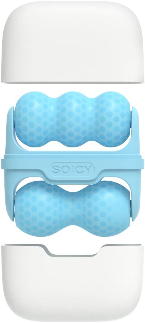 Ice Roller for Face and Eye Mini Portable Cool Facial Roller Personal Skin Care Tools with 2 in 1 Roller and Carry Case to Reduce Puffiness and Relief Migraine, Pain. Women Mother Gift (Blue)