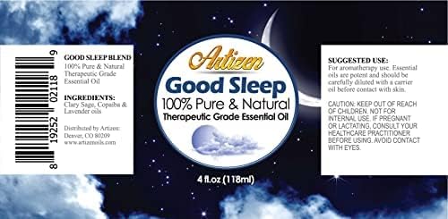 Artizen Good Sleep Blend Essential Oil (100% Pure & Natural - Undiluted) Therapeutic Grade - Huge 4oz Bottle for Aromatherapy, Relaxation, Skin Therapy & More - Aromatherapy Oil