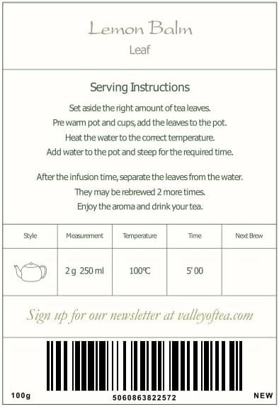 Lemon Balm Organic Loose Leaf - Sweet Lemony - Dried Mellisa Officinialis - Organic Lemon Balm Tea Lemonbalm Tea Lemin Lemon Leaves Lemon Balm Loose Tea Lemon Balm Leaves Loose Leaf Lemon Balm