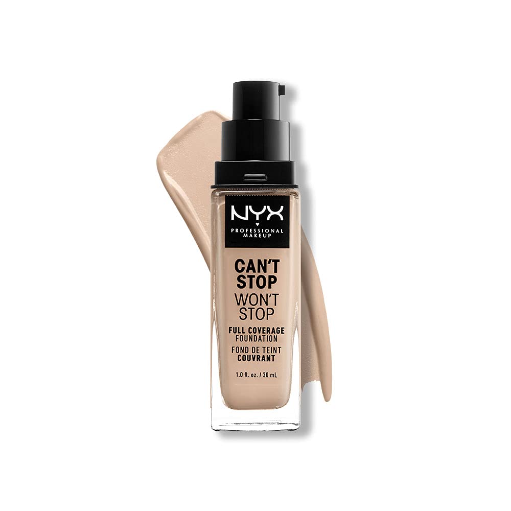 NYX PROFESSIONAL MAKEUP Can't Stop Won't Stop Foundation, 24h Full Coverage Matte Finish - Alabaster