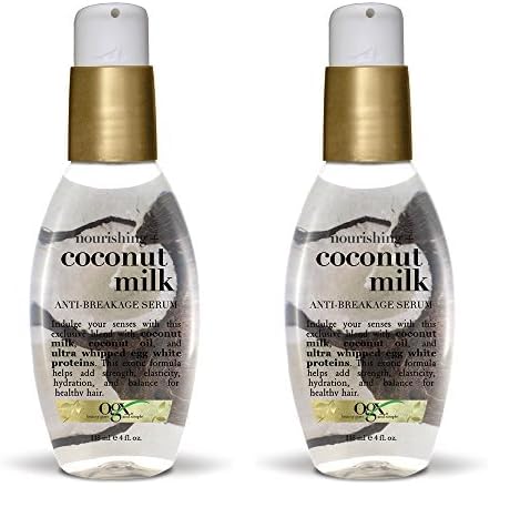 OGX Nourishing + Coconut Milk Anti-Breakage Serum, 4 Fl Oz (Pack of 2)