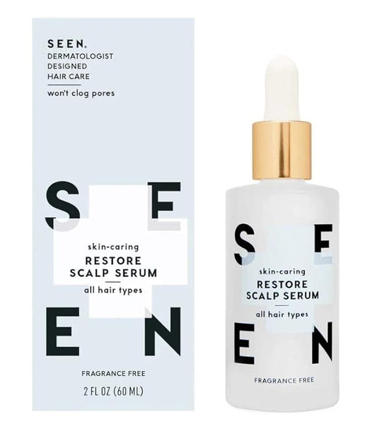 SEEN Restore Scalp Serum, Fragrance-Free - Clinically Proven, Dermatologist-Developed Hydrating Serum, Promotes Healthy Scalp, Safe for Sensitive & Eczema-Prone Skin