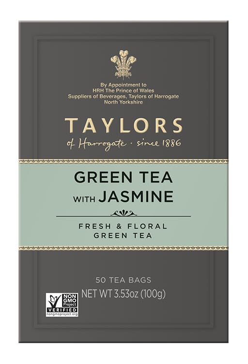 Taylors of Harrogate Green Tea with Jasmine, 50 Teabags (Pack of 6)