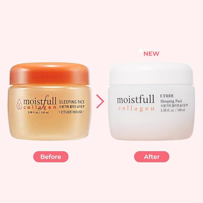 ETUDE Moistfull Collagen Sleeping Pack 100ml #22 | Moist Smooth Skin| Facial Moisturizing Care Night Cream Makes Your Skin Bouncy & Dewy | Facial Lotion for Dry, Sensitive, Oily Skin | K-beauty