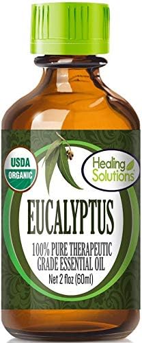 Healing Solutions Organic Eucalyptus Essential Oil 60ml/2oz – Pure Eucalyptus Aromatherapy Diffuser Oil