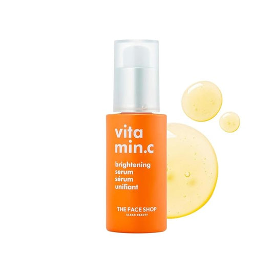 The Face Shop Vitamin C Skin Brightening Serum - Brighten Complexion, Fade Dark Spots, Improve Dull & Uneven Skin Tone - Vitamin C Face Serum, Hyaluronic Acid, Niacinamide Serum - Korean Skin Care