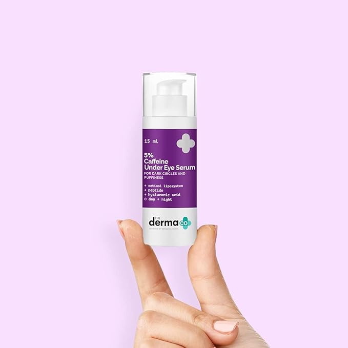 The Derma Co 5% Caffeine Under Eye Serum | Helps Reduce Dark Circles & Puffiness | Gives Long Lasting Hydration | Gentle on Delicate Eye Skin | 0.51 Fl Oz/15ml