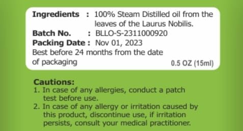 Salvia Bay Laurel Leaf (Laurus Nobilis) Oil - 15ml/0.507Fl Oz