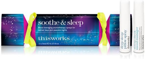 THISWORKS Soothe & Sleep Travel Gift Set Mini's, Deep Sleep Pillow Spray and Stress Check Mood Manager, for Wellness and Calming, Infused with Essential Oils
