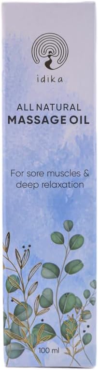 IDIKA Massage Oil, Deep Relaxation, Massage Oil for Massage Therapy with Ashwagandha, Eucalyptus, Clove, Black Pepper, Hemp Seed, Cinnamon, Sesame Oil 100ML