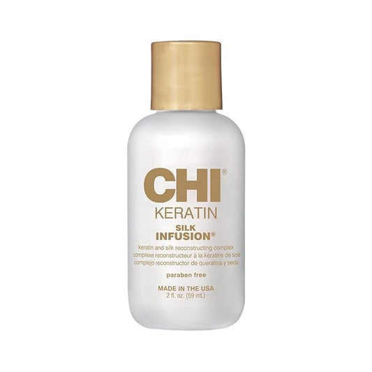 CHI Keratin Silk Infusion, Hydrating Hair Serum For Restoring Softness & Shine, Helps Dry, Damaged Hair, Sulfate-free, 2 Oz