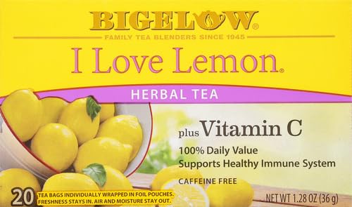 Bigelow I Love Lemon Herbal Tea, 20 ct
