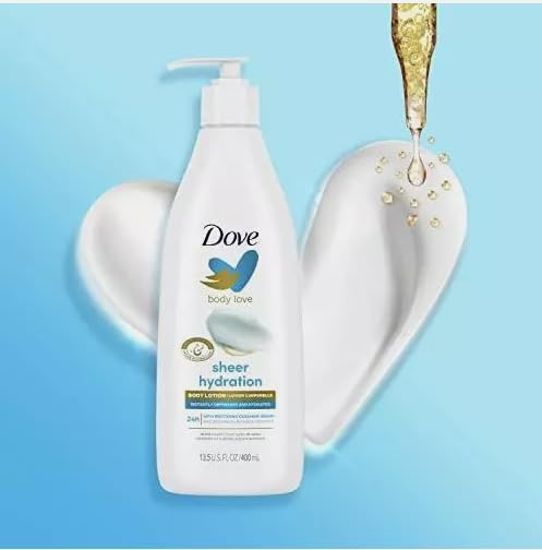 Dove Body Love Sheer Hydration Body Lotion, 24h Moisturizing, 13.5 fl oz / 400 ml - 1 Count