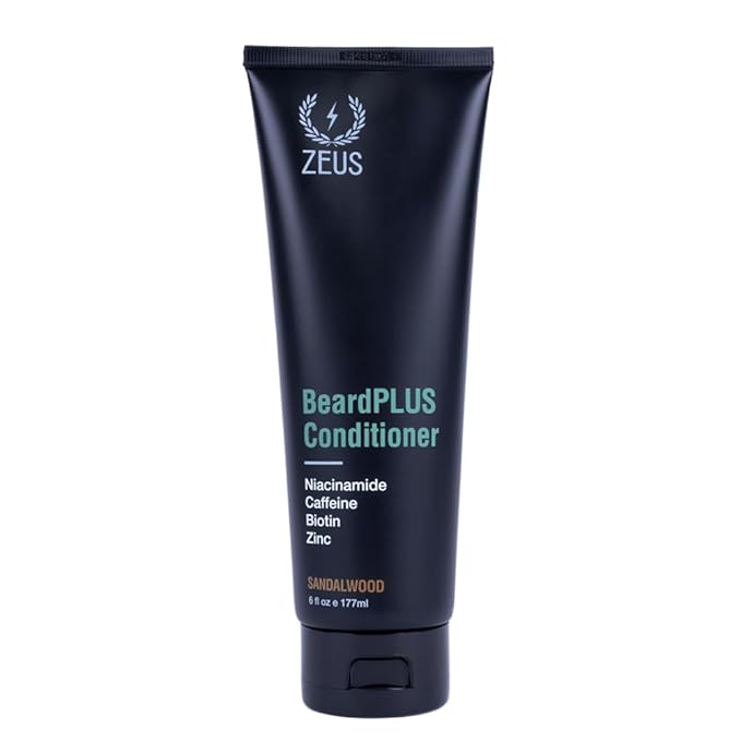 ZEUS BeardPLUS Conditioner for Men, Premium Beard Wash for Enhanced Growth, Thicker & Stronger Facial Hair with Biotin & Caffeine (Made in USA) 6 oz.
