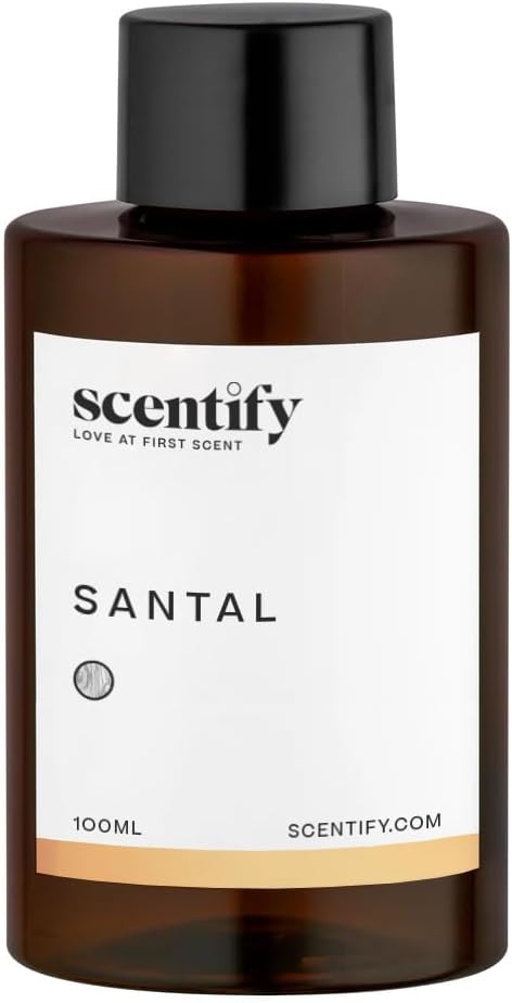 Scentify Santal Aroma Oil Refill Scent for Oil Diffusers - Iris, Amber, Sandalwood, Cedar Scents - Luxurious Relaxing Aromatherapy Diffuser Fragrance 100ml, 3.38 oz