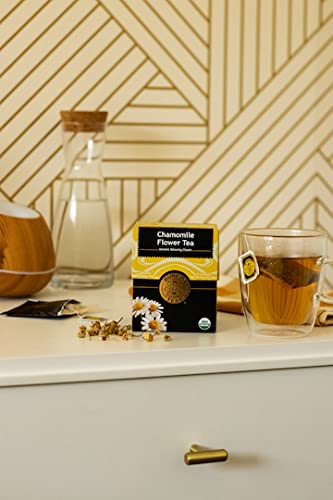 Buddha Teas - Organic Chamomile Flower Tea - Herbal Tea - For Health & Wellbeing - With Antioxidants & Minerals - Clean Ingredients - Caffeine Free - OU Kosher & Non-GMO - 18 Tea Bags (Pack of 1)