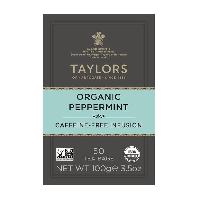 Taylors of Harrogate Organic Peppermint Herbal Tea, 50 Count