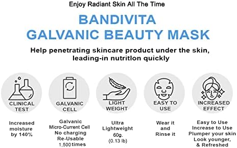 TheMogan Bandivita Facial Micro Galvanic Cell Silicon Mask Hydration 140% Absorption Skin Care Pink