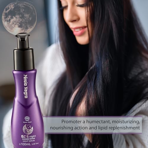 PÉROLA NEGRA S.O.S Night, Damage Repair Night Serum, Vitamin E and Argan Oil 3.38 Fl.oz - Nourishment for dry hair.