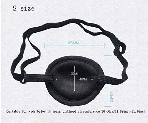 Black Eyepatch-Comfortable Adjustable Concave Shape Single Eye Mask Amblyopia Corrected Visual Acuity Recovery Eye Patch Mask Cover Pads for Lazy Eye/Amblyopia/Strabismus Recovery size S for Kids