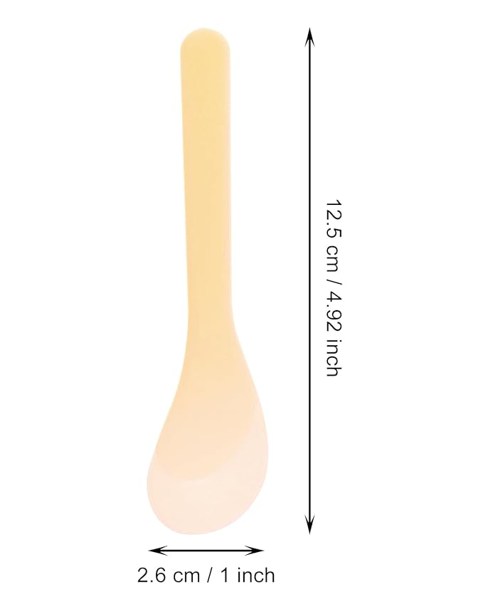 ONLYKXY 5pcs 5inch Plastic Beauty Spoon Facial Cream Brush Makeup Scoop Mud Reusable Cosmetic Dig Scoop Spatula Mask Tip for Lotions Moisturizers Home Salon DIY Facemask Mixing Sampling (Light Orange)