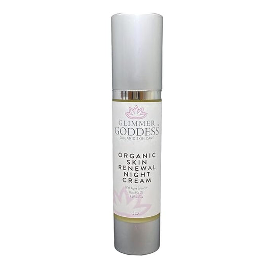 GLIMMER GODDESS Night Cream Face Moisturizer - Lavender, Vegan, 24 Hr Hydration, Anti-Aging, Natural - 2 oz