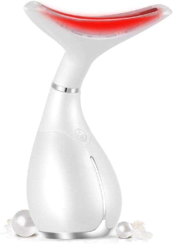 Face Neck Beauty Device for Wrinkle Removal&Anti-Aging Devices,3 in 1 Skin Care Facial Massager, Face Sculpting Tool with Thermals, Vibration at Home Daily Use (White)
