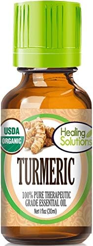 Healing Solutions Turmeric Essential Oil (1 oz/ 30ml), Pure, Undiluted, Organic Turmeric Oil for Hair Diffuser & Skin, Therapeutic Grade