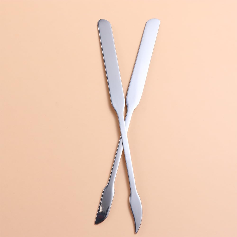 3pcs Cosmetic Mixing Makeup Spatula Nail Art Palette,Spoon Stainless Steel Spatula Face Brush Stirring Embossing Stick Makeup Brushes Cosmetic Tools Nail Polish Mix Stick