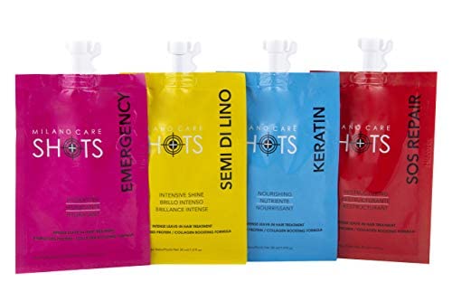 Shots – Keratin Mask – Nourishing Collagen Hair Treatment – Hydrating Deep Conditioner for Dry or Damaged Hair – Leave-In Protein Mask, 2x1-1 fl oz Packet