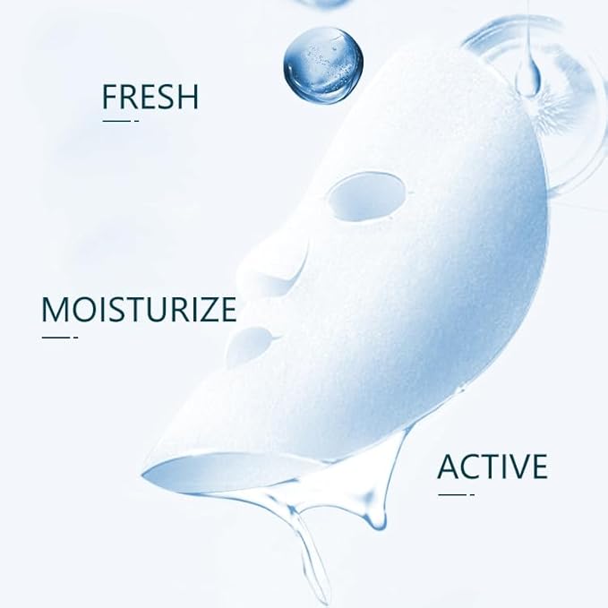 Cheerful Skin Plant Extract Face Moisturizing Smoothing Mask - Hydrating Spa Facial Treatment with Centella Asiatica, Magnolia Liliflora flower, Collagen, 25ml Each (1 Sheet)