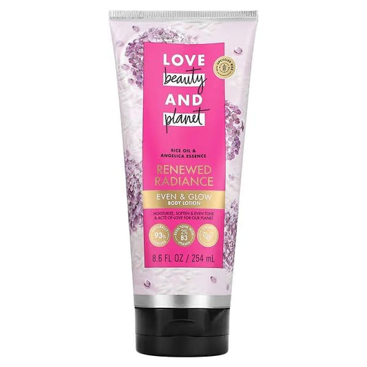 Love Beauty And Planet, Even & Glow Body Lotion, Renewed Radiance, Rice Oil & Angelica Essence, 8.6 fl oz