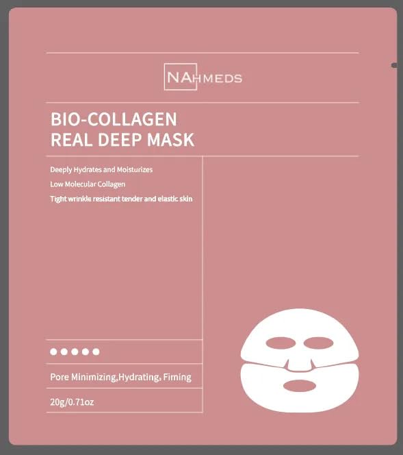 Bio-Collagen Real Deep Mask, Low Molecular Collagen, Deeply Hydrates and Moisturizes, 20gX4 Piecs