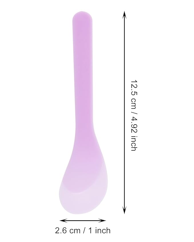 ONLYKXY 30pcs 5in Plastic Beauty Spoon Facial Cream Brush Makeup Scoop Mud Reusable Cosmetic Dig Scoop Spatula Mask Tip for Lotions Moisturizers Home Salon DIY Facemask Mixing Sampling (Purple)