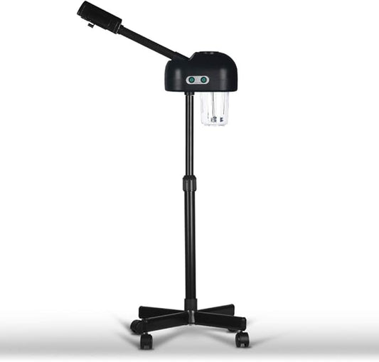 Professional Facial Steamer with Hot Mist, Face Steamer Machine for Esthetician, Home Salon Spa Facial Cleaning (Black)