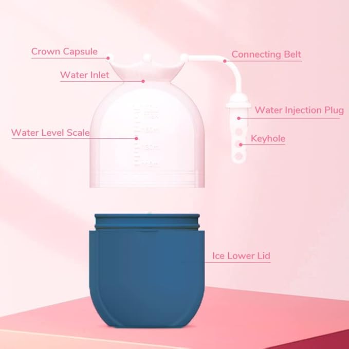 Ice Roller for Face and Eye - Silicone Ice Mold for Face - Cold Facial Massage Roller Skin Care Tools for Eye Puffiness Relief, Brighten Lubricate Shrink Pores, Remove Fine Lines (Dark blue)