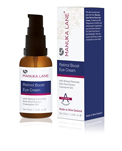 Retinol Boost Eye Cream with Retinyl Palmitate, Vitamin A, Kiwi Fruit Extract & Coenzyme Q10 | Sweet Almond Oil | Carefully formulated to keep your eyes bright and healthy!