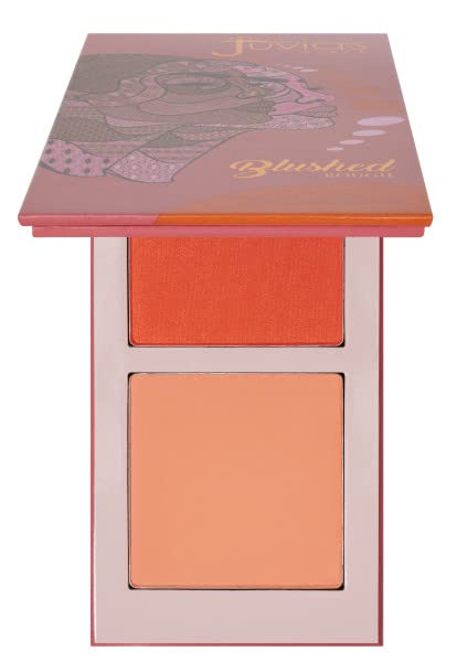 Juvia's Place Blushed Duo Blush Volume6 - Radiant Shimmer Makeup Two Tone Pigmented Buildable Pressed Mineral Powder - Rosy Natural Cheeks Face Glow Highlight Matte Fresh Finish for All Skin Color