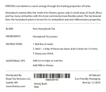 FIRE TEAS - Honeybush Loose Leaf Tea with Saffron -