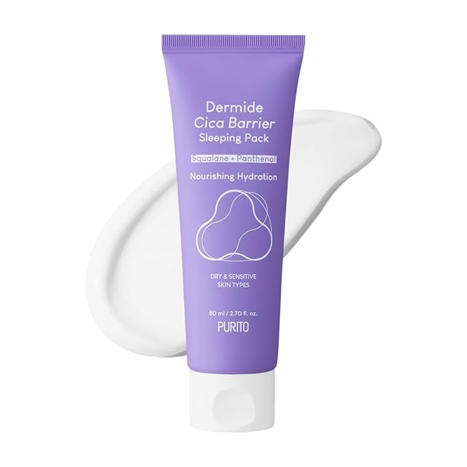 PURITO Dermide Cica Barrier Sleeping Pack 2.7 fl.oz / 80ml ceramide and centella, night cream, sensitive type, moisture pack