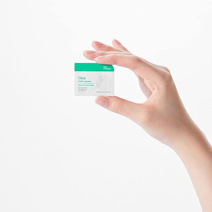 The Potions Cica Night Capsule | 6 Count, 2 ml each | For Acne prone skin, sensitive skin | Skin Soothing, Skin Balance, Skin Barrier | Product of Korea