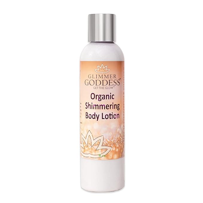 GLIMMER GODDESS Organic Body Lotion - Medium Level 2 Diamond Shimmer, 8 oz