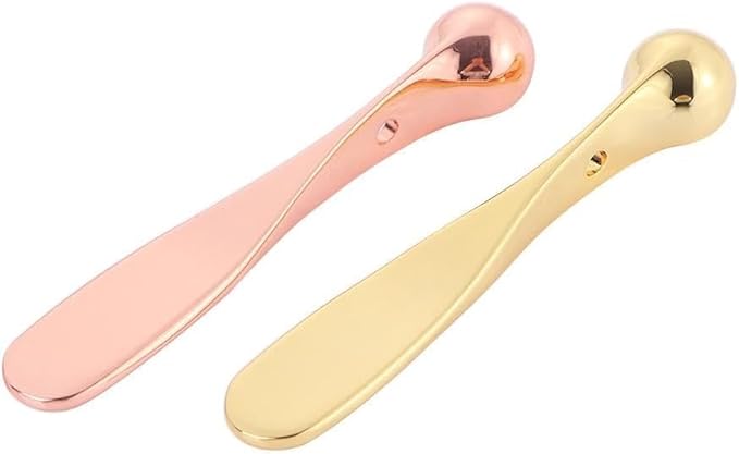 Eye Cream Spoon, Cosmetic Spatulas Eye Roller Massage Stick Eye Cream Applicator Eye Massage Tool Skin Care Tool for Women Creams Skin Care (Rose Gold)
