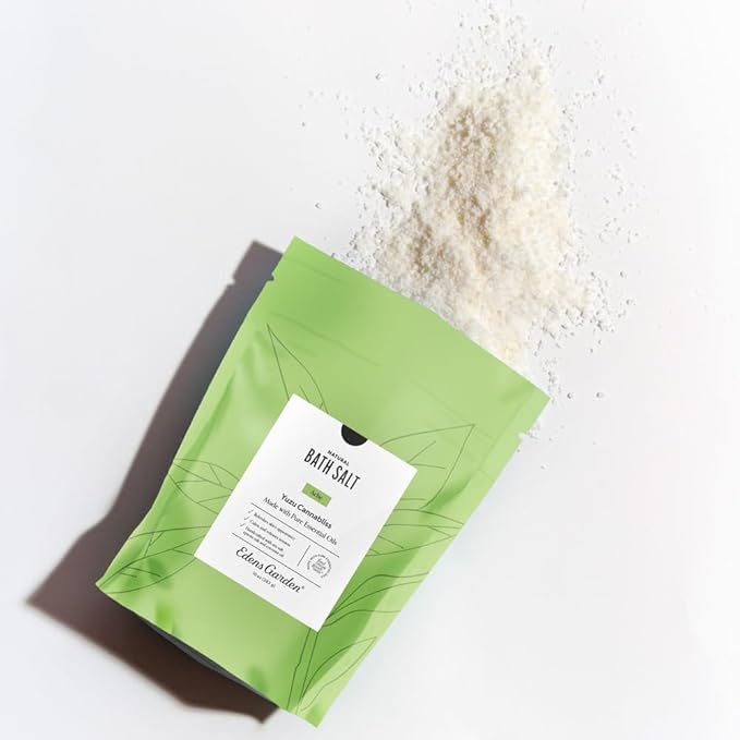 Edens Garden Ache Bath Salt Soak – Yuzu Cannabliss Blend with Pure Essential Oils, Epsom, Dead Sea Salt & Magnesium – for Men & Women, Tension Relief & Muscle Recovery After Workout, 10 oz (283 g)