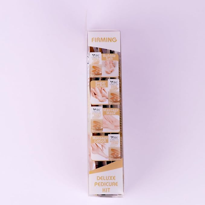 Pedicure Kit Foot Soak Set: Bubble Salt, Sugar Scrub, Massage Mask, Massage Lotion in a Box, 4 Step Foot Spa Kit for Dry Feet,Tired Feet（1 Set Pearl )