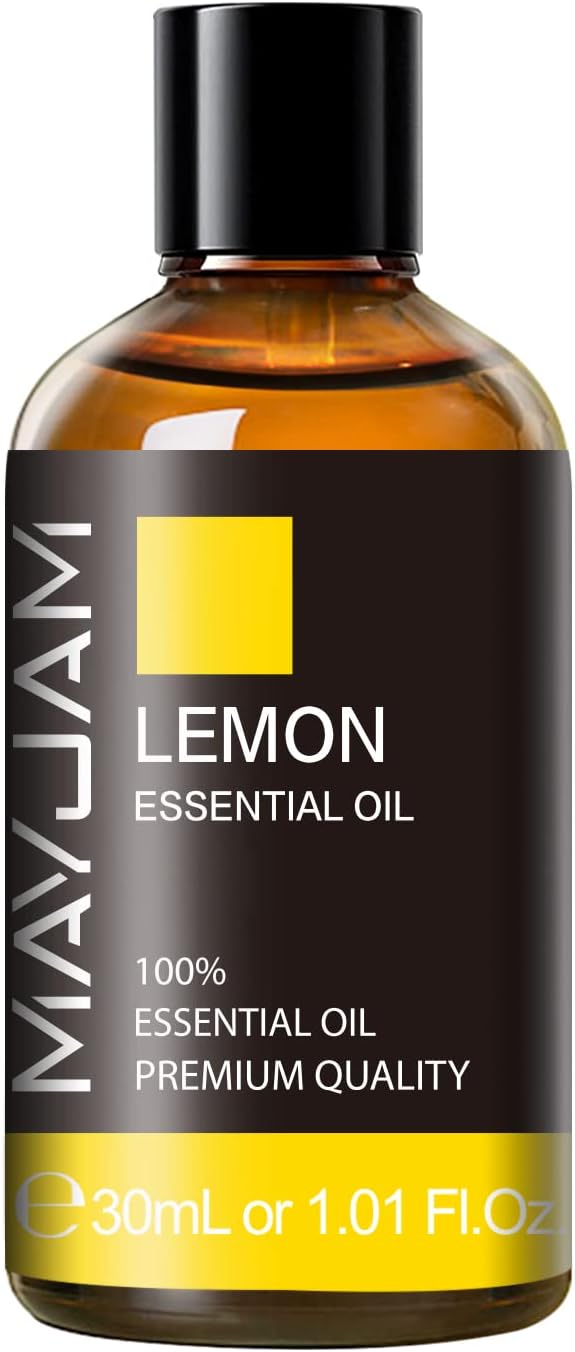 Lemon Essential Oil 30ML/1.01FL.OZ, MAYJAM Premium Lemon Oil Essential Oils with Glass Dropper, Great for Aromatherapy Diffuser and Candle Soap Making