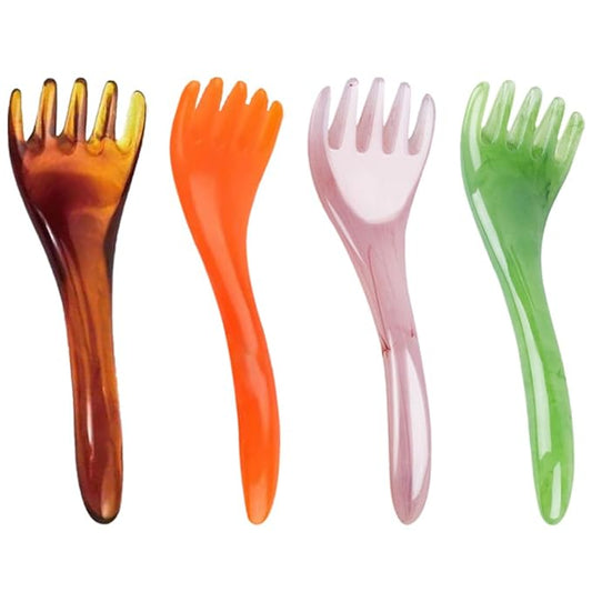 Healifty 4 Pcs Guasha Scraping Massage Tool Massage Comb Facial Massage Board Scalp Comb Massager for Head Face Body