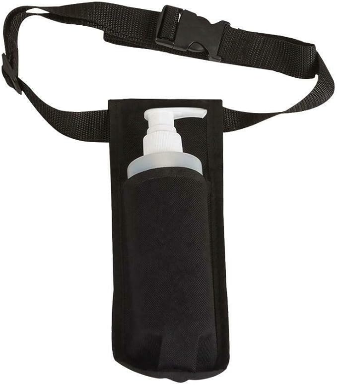 SYCOOVEN Professional Massage Therapist Holster with Adjustable Belt, Massage Bottle Holster, Massage Oil Waist Bag Single Bottle Lotion Holster(black)